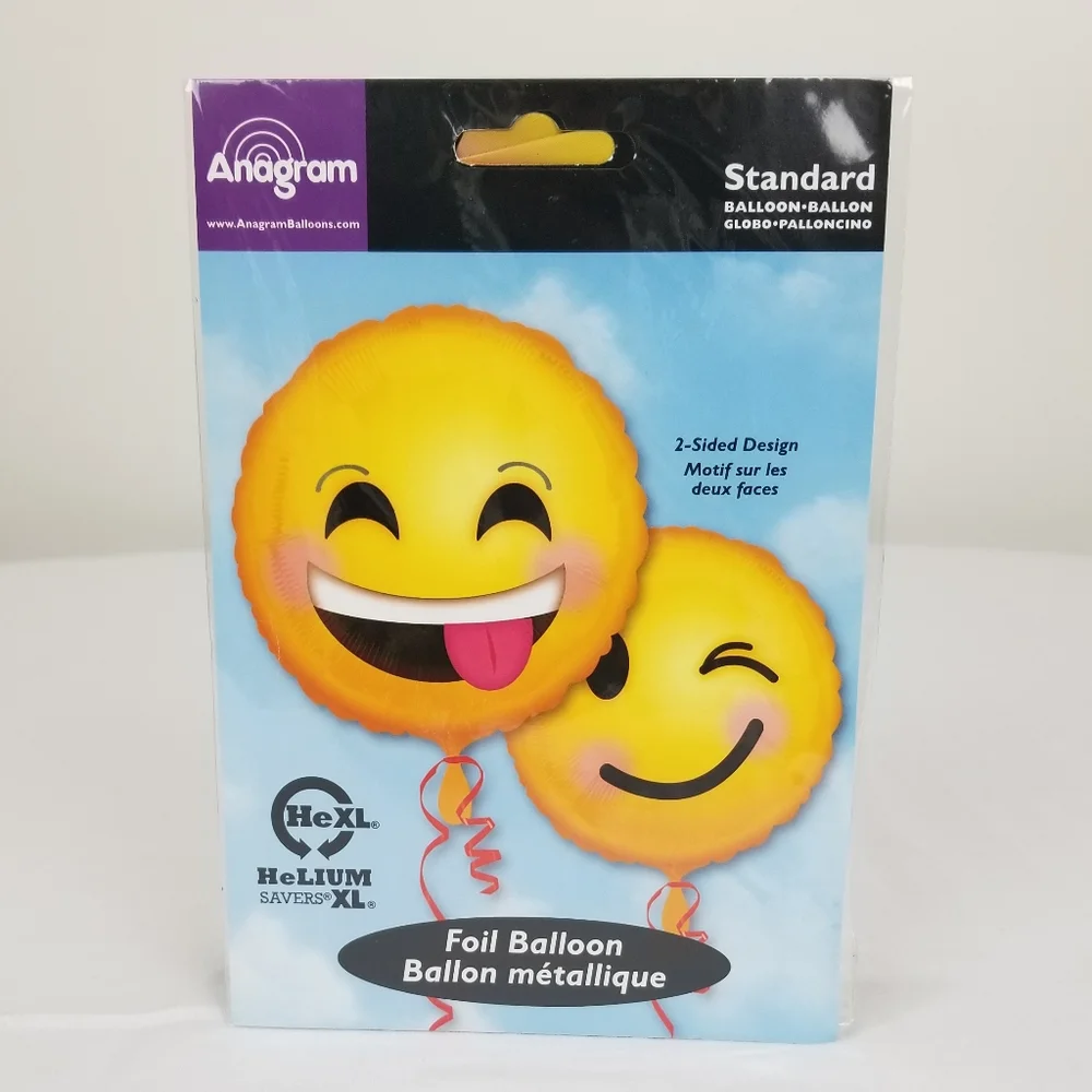 17 Inches, Emoji 2 Sided Design Foil Balloon!